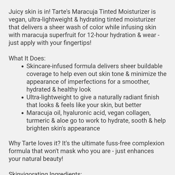 TARTE Maracuja Tinted Hydrator Medium Neutral NWT - Picture 3 of 9